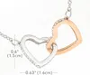 Designer Double Heart Necklace Pendant Chain Gift Gift