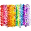 Decorative Flowers Hawaiian Wreath Leis Garland Artificial Necklace Hawaii Spring Party Supplies Beach Fun Garlands