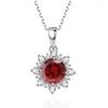 Pendant Necklaces Snowflake Shape Crystal Zircon For Women Christmas Gifts Wedding Engagement Jewelry