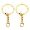 Chaveiros 28mm Chaveiro de Ouro Chaveiro Redondo Anéis Divididos com Corrente Curta Ródio Bronze Chaveiros Mulheres Homens DIY Jóias Fazendo Correntes D Dhzsc