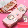 Pennenzakken Grote plastic etui Cartoon studenten Kawaii Multifunctionele etuis Geschenk voor kinderen Penetuis Briefpapierdoos Schoolbenodigdheden 231115