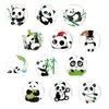 Ímãs de geladeira de vidro cristal dos desenhos animados panda vara magnética casa geladeira decoração adesivos