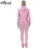 Damen Zweiteiler Hosen FQLWL Frühling Damen 2 Zweiteiler Outfits Trainingsanzug Sweatsuits für Damen Langarm Top Hosen Anzüge Rosa Passende Sets 230414