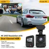 CAR DVRS Bepocam ZD68 4K Dash Cam Cam Nocny Vision DVR Wi -Fi Zewnętrzne GPS 2,5K+1080P Pojazd z kamery Android Auto Rejestrator Q231115