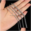 Chains Stainless Steel Rope Chain Necklace 2-5Mm Never Fade Waterproof Choker Necklaces Men Women Twist Hip Hop Jewelry 316L Sier Chai Dhwcm