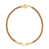 Link Bracelets Thin Natural Stone Bracelet Fashion Jewelry Gold Colored Miyuki Seed Beaded For Women Handmade Jewellery