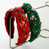 Hot Selling Christmas Bands Diamond Inlaid with Knots in the Middle Tree Snowflake Headbands Sewn Hair Accessories