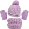 Wholesale Children's Knitted Acrylic Scarf, Gloves, Hat Autumn and Winter Thickened 3 Pieces winter Hats df320