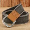 Belts 3.8cm Simple Double Ring Alloy Buckle Woven Canvas Cotton Men's Belt Retro Casual Decorative Belt For Men Wholesale 231115