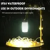 Lanterna de acampamento Lanterna de Natal Luzes de corda Luz de acampamento 49FT 3 modos de cor IP65 Luz de barraca ao ar livre à prova d'água com emergência recarregável Q231116