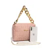 Evening Bags Ladies One Shoulder Messenger Bag Rhombu s Fashion Chain Embroidered Hand held Lingge Small Square 231115