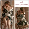 Sexy set sexy lingerie Japanse kimono verleidelijke topless print damespyjamaset erotisch damesondergoed BOW RIEM stringpak 693 23115