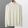 Mens Sweaters Autumn and winter 100% pure merino wool pullover mens turtleneck cashmere sweater thickened warm loose solid color top 231114