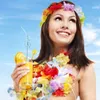 Decoratieve bloemen Hawaiiaanse krans Leis Garland kunstmatige ketting Hawaii Spring Party Supplies Beach Fun slingers