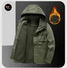 Erkekler Aşağı Parkas Kış Kargo Askeri Ceket Erkekler Kalın Sıcak Yeşil Kapşonlu Giysiler Artı Kadife Moda Büyük Boy 5xl 6xl Cep Ceket 231114