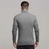 Autumn and winter fashion high collar sweater long sleeve t-shirt men's sports bottoming shirt leisure fitness