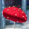 Boinas de lã chique mistura vintage London Bo boina com véu Mesh show dupla camada feminina beanies gorro para banquete