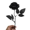 Dekorativa blommor Yomdid 5st Silk Black Rose Artificial Flower Head Bouquet Home Living Room Wedding Halloween Chritmas Decor Year