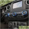Autres accessoires intérieurs en alliage d'aluminium climatisation anneau décoratif rotatif section B pour Jeep Wrangler Jl accessoires intérieurs Dhosa