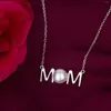 Pendentifs Mode maman élégante fête des mères bijoux cadeau 925 en argent Sterling chaîne collier avec perle de culture d'eau douce pour mère à la mode