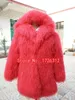 Женское пальто из искусственного меха из натурального монгольского овечьего меха с капюшоном, пляжная шерсть, средней длины, пальто из овчины, зимняя верхняя одежда, женская куртка 231115