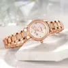 Montres-bracelets dames montre mode lumière luxe quartz en acier inoxydable cristal formel bracelet relogio