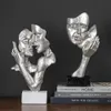 装飾的なオブジェクト図形ファッションヴィンテージ抽象的なフェイスマスク彫刻樹脂キャラクターフィギュアフェイスアート彫像ホームルームの装飾アクセサリー231115