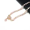Pendant Necklaces Natural Freshwater Pearl Necklace Pink Round Shape Exquisite Accessories Women Personality Necklace Girls Wedding Party Jewelry 231115