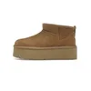 المصمم الكلاسيكي Ultra Mini Boots Snow Children و Comple Boot Platform Short Fur Fur Sheem Tasman Tazz Chestnut Sand Mustard Seed Beige Australian Winter Onkle