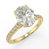 Custom 14K 18K Gold Platinum VVS Oval Moissanite Engagement Ring Rose Gold Moissanite Ring