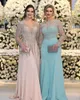 Robes de soirée Vestidos Longo Vintage robe de soirée de mariée à manches longues luxe cristal sirène grande taille Satin formel