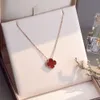 designer klaver ketting S925 zilveren vierbladige grasketting voor dames met dubbelzijdig draagbaar kleurloos 2024 nieuwe kraagketting als cadeau voor vriendin