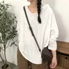 Women's T Shirts Bamboo Cotton Women T-shirt Hooded 2023 Autumn Spring Pullovers Solid Color Casual Thin Loose Basic Tops Female