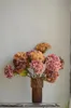 Flores decorativas 24,5 "queda vintage aparência seca hortênsias-empoeirado rosa laranja marrom cores de outono casa/decorações de casamento presentes florais DIY