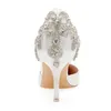 Scarpe eleganti in pelle avorio tacchi alti con punta di punta di piedi D'Orsay Bridal Nove Note