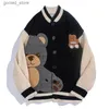 Men's Sweaters 2023 Autumn and Winter New Japanese Cartoon Cardigan Sweater Men's Tide Brand Loose Bear Couple Knitted Sweater Jacket Clothes Q231115
