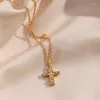 Naszyjniki wiszące moda boho złoty kolor krzyży