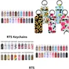 Party Favor 20 Style Print Marmor Color Neoprene Chapstick Holder Handy Lip Balm Keychains Lipstick Pouch Keychain W0184 Drop Delive DHWC9