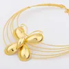 Halsband örhängen set mode guldpläterad dubai 4st smycken för kvinnliga damer stora hänge afrikansk nigeria fest gåva