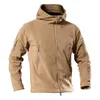 Outdoor Jackets Men's Military Training Tactics Soft Shell Fleece Warm Jacket Army Sportswear Hunting Hiking Hooded