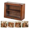 Förvaringshållare Rackar Display Box Wood Cabinet Case Bread Holder Boxar Wall Hyllar Träskugga Organiser Cup Rack Mug Countert Kitchen 231114