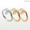 Designer Nail Ring Luxury Jewelry Diamond Rings for Women Top Quality Titanium Steel Eloy Gold-Plated Fashion Accessoarer Fade Aldrig bleknar inte allergiska smycken AAA