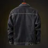 Men's Jackets Winter Men Denim Jackets Thick Outerwear Coats Mens Warm Fleece Denim Jacket Black Casual Mens Coat Cotton Jacket Mens Clothing 231114