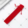 Pencil Bags 100Pcs/Lot Wholesale 3.5*17.5cm Black Red COFFEE Blue Drawstring Velvet Pen Pouch For Crystal Stylus Ballpoint Bag 231115