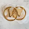 Luxury Big Gold Hoop örhängen för Lady Women Orrous Girls Ear Studs Set Designer Jewelry Earring Valentine's Day Gift Engagement for Bride