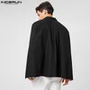 Abiti da uomo Blazer INCERUN Moda Uomo Blazer Patchwork Risvolto Streetwear Lucido Elegante Mantello Doppio Petto 2023 Poncho Casual S5XL 231114