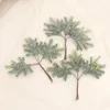 Dekorativa blommor 18st Golden Silvery Artificial Plants Fake Branch With Frost Christmas Tree Wreaths Home Candy Box Accessories Wedding Wedding