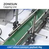 ZONESUN Automatische Schraubverschluss-Versiegelungsmaschine Verschließlinie Wasser-Getränkeflaschenverpackung Pneumatischer Klemmförderer Kleinserienproduktion ZS-XGC1