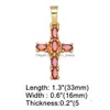 Charms Big Rainbow Colorf Cross Pendants For Necklace Gold Plated Copper Zircon Relius smyckekomponenter PDTA638 Drop Delivery Jewelr Dhdzb