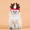 Dog Apparel Christmas Pet Headband Scary Headdress Accessory Adjustable Deer Horn